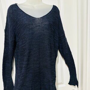 Zara Knit Black Long Sleeve Lightweight Sweater, Size M